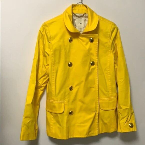 J.CREW SPRING YELLOW JACKET GOLD BUTTON‎ SI… - Picture 8 of 8